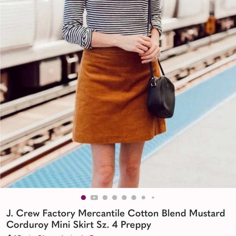 J. Crew Golden Corduroy Mini Skirt